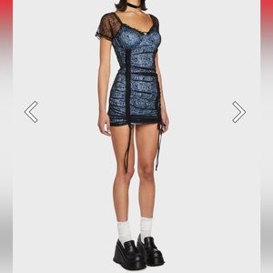 Delia’s Ruched Lace Mini Dress